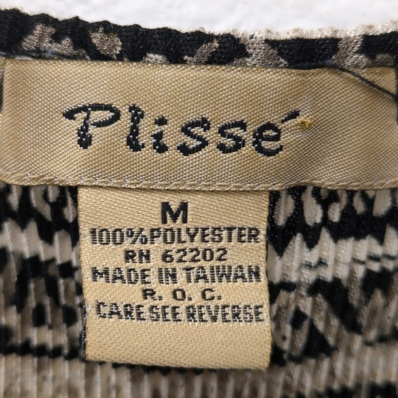 Vintage Y2K Crinkle Pleat Geometric Aztec Neutral Tank Top sz M - Picture 5 of 7